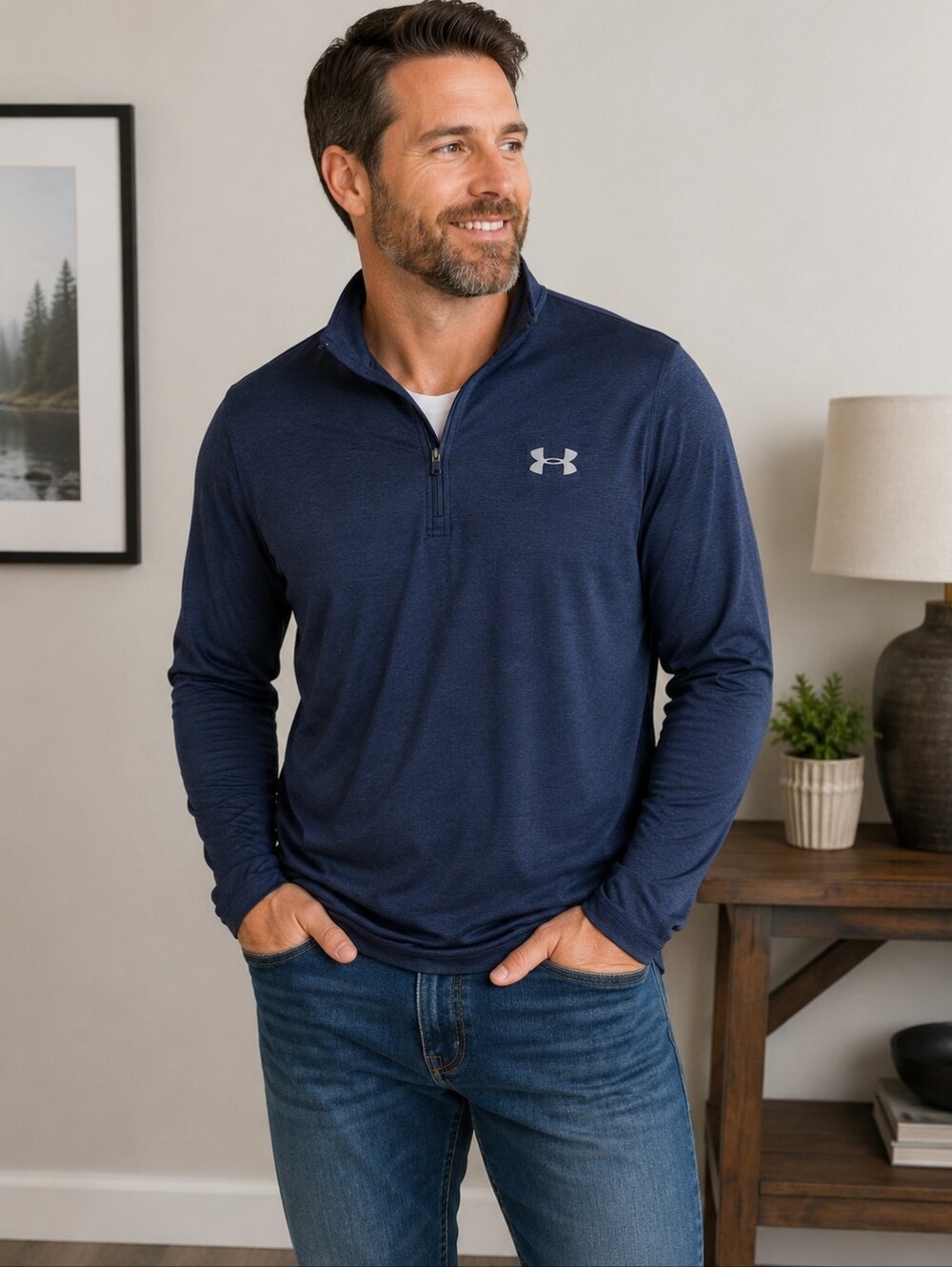 Under Armour heat gear long sleeve shirt, 1/4 zipper size XL